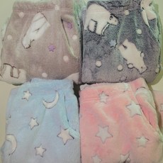 포그니 귀여운 곰돌이 /달별 따뜻한밍크 남녀수면바지 겨울파자마