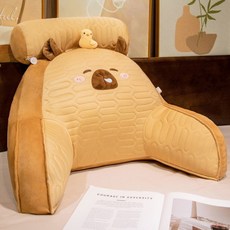 침대 쿠션 허리쿠션 소파쿠션 경추쿠션 다용도 쿠션, 브라운 브라운