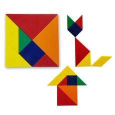 크레망 도형 퍼즐 자석 칠교놀이 도안 탱그램, 혼합, 1개, 1인용