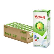 부산우유 멸균 흰우유, 200ml, 24개