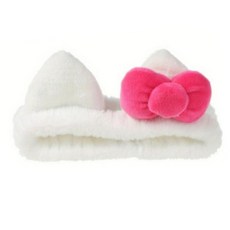 앤유 귀여운 고양이 리본 세안밴드 2p, 2개, 핑크