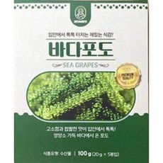 [소비기한 임박 05.20일까지] 피터씨마켓 바다포도 100g(20g x 5봉) 우미부도 그린캐비어 ASMR 소분포장, 100g, 1개