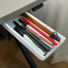 루비크 틈새활용 히든서랍 슬라이딩 부착식 무타공 소형, 1단, 퓨어화이트