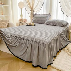 반전트 베드 스커트 프릴 누빔 매트리스커버