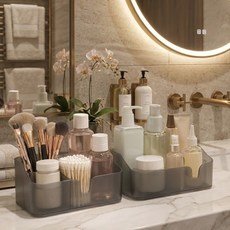 샵버스 깔끔 욕실 케비넷 수납함 3개, 소프트블랙, 1세트