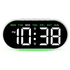 대신스토어 LED 디지털 무드등 탁상시계, 그린