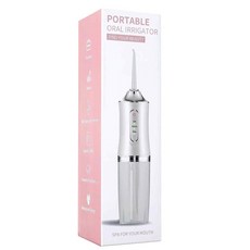 무선 전동 구강 세정기 휴대용 무선 구강 세정기 3가지 모드와 4개 노즐 가정용 구강 관리 강력 치실 여행 출장 명절 선물 구강 세정기 구강 위생, 1, 흰색