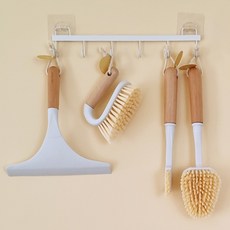 소소린 우드 앤 화이트 욕실 화장실 청소용품 5종 세트, 욕실용품 5종:우드+화이트, 1개