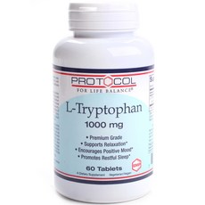 Protocol For Life Balance L-色胺酸補充錠 1000mg, 60顆, 1罐