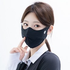 로디에 자외선 차단 마스크 얼굴 햇빛 가리개, 블랙, 2개