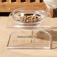 DING DONG PET 寵物玻璃碗餐具 大型, 1個, 透明