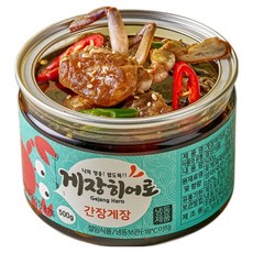게장히어로 간장게장 꽃게장 한입게장 1인반찬 꽃게 게장맛집 소포장 밥도둑 무방부제, 1개, 500g