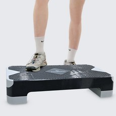 파워몬 스텝박스 2단 계단 오르기 스텝퍼 하체 운동 기구 피트니스 런지 푸쉬업 홈트, 블랙