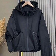 unique 여성 오버핏 후드 집업 봄가을 캐주얼 바람막이 트렌치 코트 점퍼 아우터