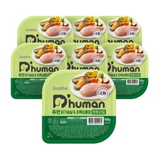 듀먼 전연령용 강아지 튼튼체력 화식사료, 닭+초록잎홍합, 100g, 7개