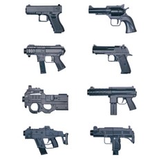 프랜디 알로이 미니 권총 시리즈 글록 리볼버 데저트이글 UZI P90 비비탄 BB탄 고무탄 랜덤발송, 1개