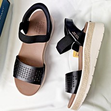 스케쳐스 여성 슬립인스 샌들 웨지 BOBS 스트랩 샌들 일본한정모델