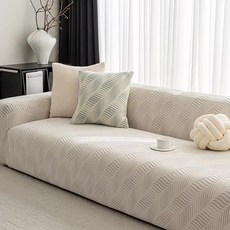 사계절 소파커버 고탄력 전방위 소포 반려동물 방지 소파커버 3 4 5인용, SHUYE-아이보리, 1개