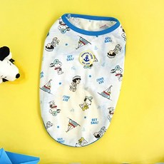 [댕냥이]강아지 여름 시원한 원단 스누피 크루 쟈가드 티셔츠, 1개