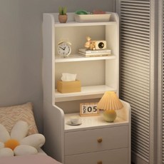 서랍형 사이드 테이블 침대 옆 협탁 대용량 수납 선반 흰색, 화이트 사단, 1개