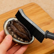 캐롤링 전복 꽃게 해산물 재료손질 다용도 주방 욕실 틈새 청소솔, 블랙, 2개