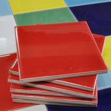 중앙데코 수입타일, 004.레인보우수입타일 빨강 유광 100mm, 1개