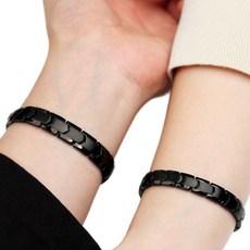 진주모아 99.9998% 쉴드 블랙 게르마늄 건강팔찌 남성 + 여성, 1세트