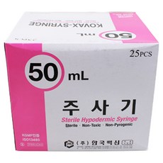 한국백신 일회용주사기 50ml 18Gx38mm 25개입, 25개