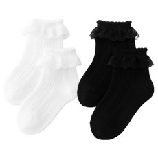 엄군양 E3 초등여아 공주 레이스 아기자기 1+1 화이트 블랙