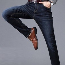 1+1 중년 남성 청바지 봄 가을 데님 바지 기본 스타일 청바지 남자 내구성 강한 디자인 JS