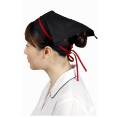 DAC02 머리 스카프 주방 조리모 급식 공장 두건, DAC02 빨강+검정줄, 1개