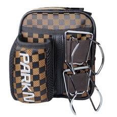 파크앤 500ml 물병 포켓 파크골프 파우치, 1개, 브라운 블랙 격자