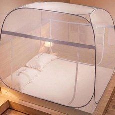 침대 사각 접이식 원터치 캠핑 텐트 모기장, 화이트그레이 화이트그레이