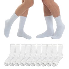 청춘양말 면100 더블쿠션 장목양말 스포츠 남여빅, 화이트 10켤레