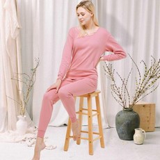 BYC 여성용 슬라이드 순면100% 보온내의 상하세트