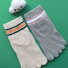 노블삭스 여자 쫀쫀한 순면 감촉 단목 발가락 양말 6켤레 국내생산 심플디자인