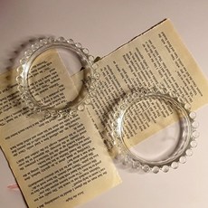 유리 도트라운드 받침 코스터, 9.5cm, 1개