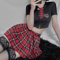 카밀라쇼룸 섹시 크롭 스쿨룩 학생 교복 3종 풀세트