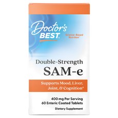 닥터스베스트 더블-스트랭스 SAM-e 400mg 타블렛 글루텐 프리 비건, 1개, 60정