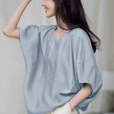 루스리더 여성 여름 빅사이즈 데일리 블라우스 V496