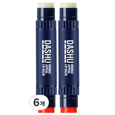 DASHU 男士雙頭保濕潤色護唇膏, 草莓香+無香, 6支