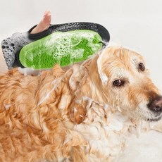 반려동물 목욕 장갑 1개, 그린