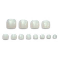 ItTem SHOP 鏡面腳趾甲片夏季設計套組, 2套, 亮白