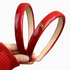 빨강 헤어 밴드 복고스타일 2종