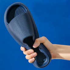 층간소음 방지 슬리퍼 쿠션 실내화 다용도 사무실 거실 슬리퍼, 네이비, 1개