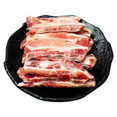 (내일도착) 미트컷 돼지고기 LA갈비 구이용 슬라이스 소포장, 1kg, 1개