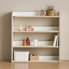 리트리 키즈 3단 교구장 830 아기 유아 어린이 책장, 크림화이트