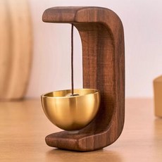 주리고 집들이선물 현관 자석 도어벨, 호두목색