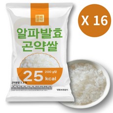 빼빼곤약 알파발효 곤약쌀 취사후냉동보관가능, 200g, 16개