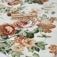 면 옥스포드원단 20수 플라워 꽃무늬 천 피앙세 브라운, 1개